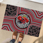 Essendon Football Club Rubber Doormat Indigenous Monochrome Dot Art Mascot Style