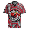 Essendon Football Club Rugby Jersey Indigenous Monochrome Dot Art Mascot Style