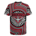Essendon Football Club Rugby Jersey Indigenous Monochrome Dot Art Mascot Style