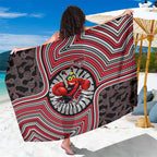 Essendon Football Club Sarong Indigenous Monochrome Dot Art Mascot Style