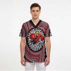 Essendon Football Club Scrub Top Indigenous Monochrome Dot Art Mascot Style