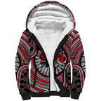 Essendon Football Club Sherpa Hoodie Indigenous Monochrome Dot Art Mascot Style