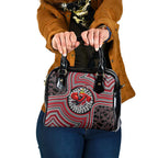Essendon Football Club Shoulder Handbag Indigenous Monochrome Dot Art Mascot Style