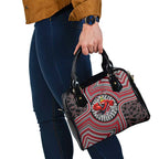 Essendon Football Club Shoulder Handbag Indigenous Monochrome Dot Art Mascot Style