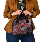 Essendon Football Club Shoulder Handbag Indigenous Monochrome Dot Art Mascot Style