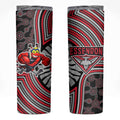 Essendon Football Club Skinny Tumbler Indigenous Monochrome Dot Art Mascot Style