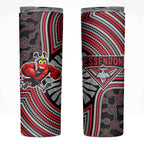 Essendon Football Club Skinny Tumbler Indigenous Monochrome Dot Art Mascot Style