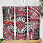 Essendon Football Club Skinny Tumbler Indigenous Monochrome Dot Art Mascot Style