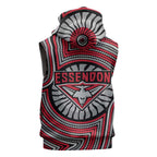 Essendon Football Club Sleeveless Hoodie Indigenous Monochrome Dot Art Mascot Style