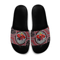 Essendon Football Club Slide Sandals Indigenous Monochrome Dot Art Mascot Style