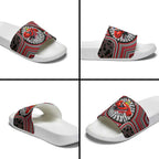 Essendon Football Club Slide Sandals Indigenous Monochrome Dot Art Mascot Style