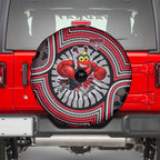 Essendon Football Club Spare Tire Cover Indigenous Monochrome Dot Art Mascot Style