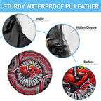 Essendon Football Club Spare Tire Cover Indigenous Monochrome Dot Art Mascot Style