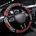 Essendon Football Club Steering Wheel Cover Indigenous Monochrome Dot Art Mascot Style