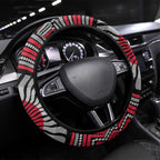 Essendon Football Club Steering Wheel Cover Indigenous Monochrome Dot Art Mascot Style