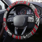 Essendon Football Club Steering Wheel Cover Indigenous Monochrome Dot Art Mascot Style