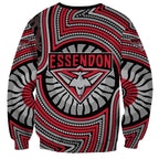Essendon Football Club Sweatshirt Indigenous Monochrome Dot Art Mascot Style