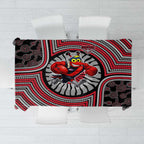 Essendon Football Club Tablecloth Indigenous Monochrome Dot Art Mascot Style