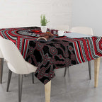 Essendon Football Club Tablecloth Indigenous Monochrome Dot Art Mascot Style