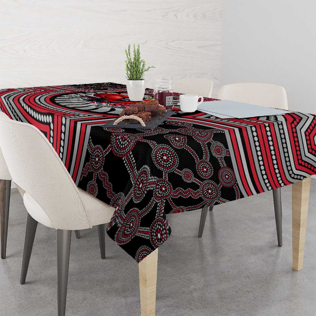 Essendon Football Club Tablecloth Indigenous Monochrome Dot Art Mascot Style