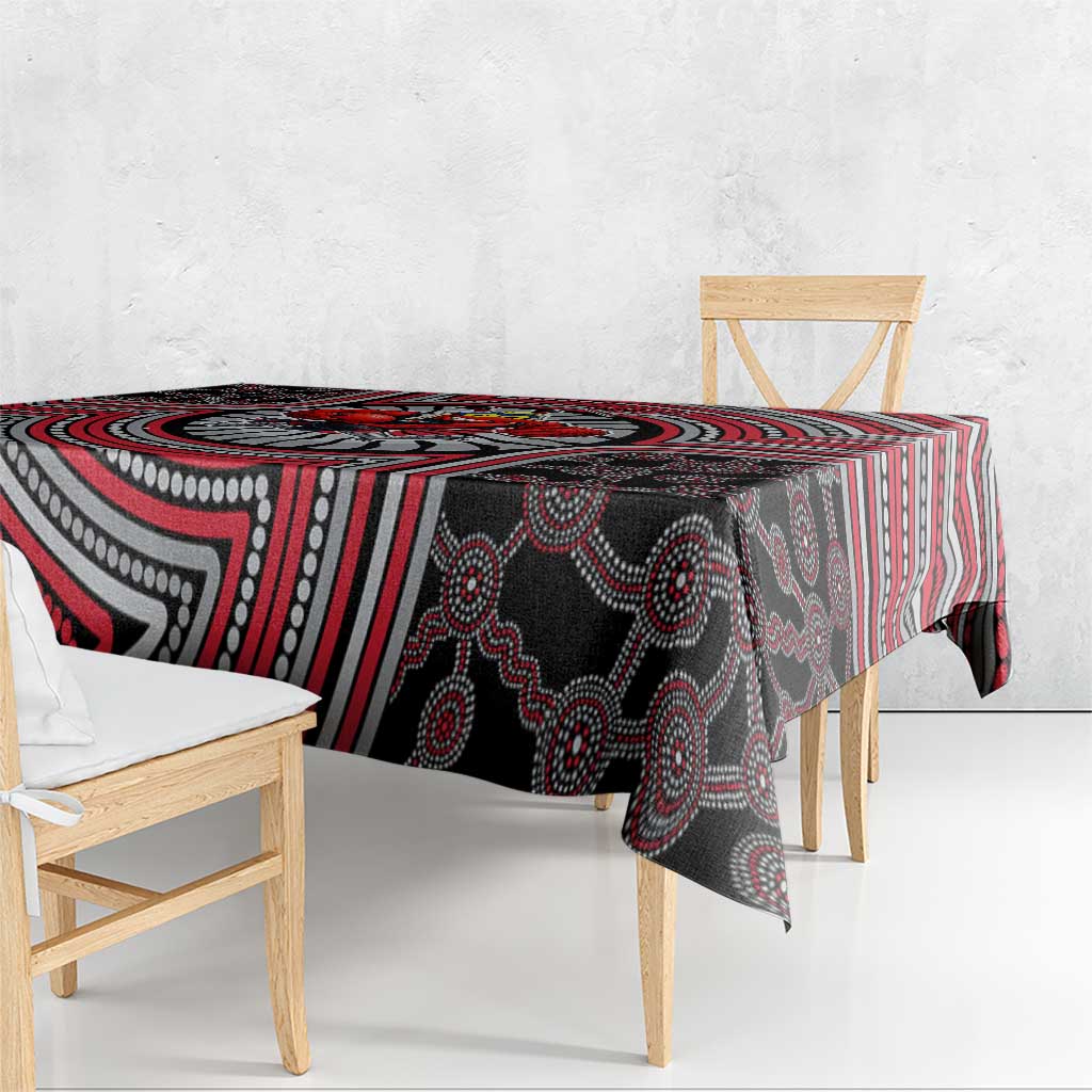 Essendon Football Club Tablecloth Indigenous Monochrome Dot Art Mascot Style