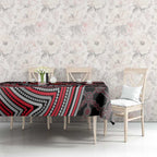 Essendon Football Club Tablecloth Indigenous Monochrome Dot Art Mascot Style