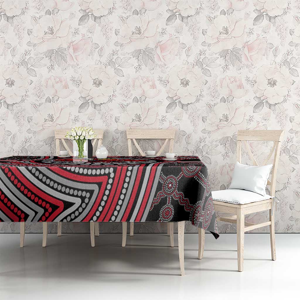 Essendon Football Club Tablecloth Indigenous Monochrome Dot Art Mascot Style