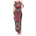 Essendon Football Club Tank Maxi Dress Indigenous Monochrome Dot Art Mascot Style