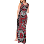 Essendon Football Club Tank Maxi Dress Indigenous Monochrome Dot Art Mascot Style