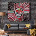 Essendon Football Club Tapestry Indigenous Monochrome Dot Art Mascot Style