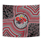 Essendon Football Club Tapestry Indigenous Monochrome Dot Art Mascot Style