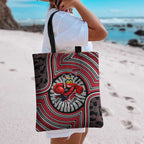 Essendon Football Club Tote Bag Indigenous Monochrome Dot Art Mascot Style