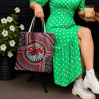 Essendon Football Club Tote Bag Indigenous Monochrome Dot Art Mascot Style