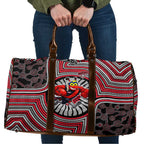 Essendon Football Club Travel Bag Indigenous Monochrome Dot Art Mascot Style