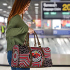 Essendon Football Club Travel Bag Indigenous Monochrome Dot Art Mascot Style