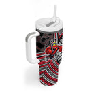 Essendon Football Club Tumbler With Handle Indigenous Monochrome Dot Art Mascot Style