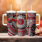 Essendon Football Club Tumbler With Handle Indigenous Monochrome Dot Art Mascot Style