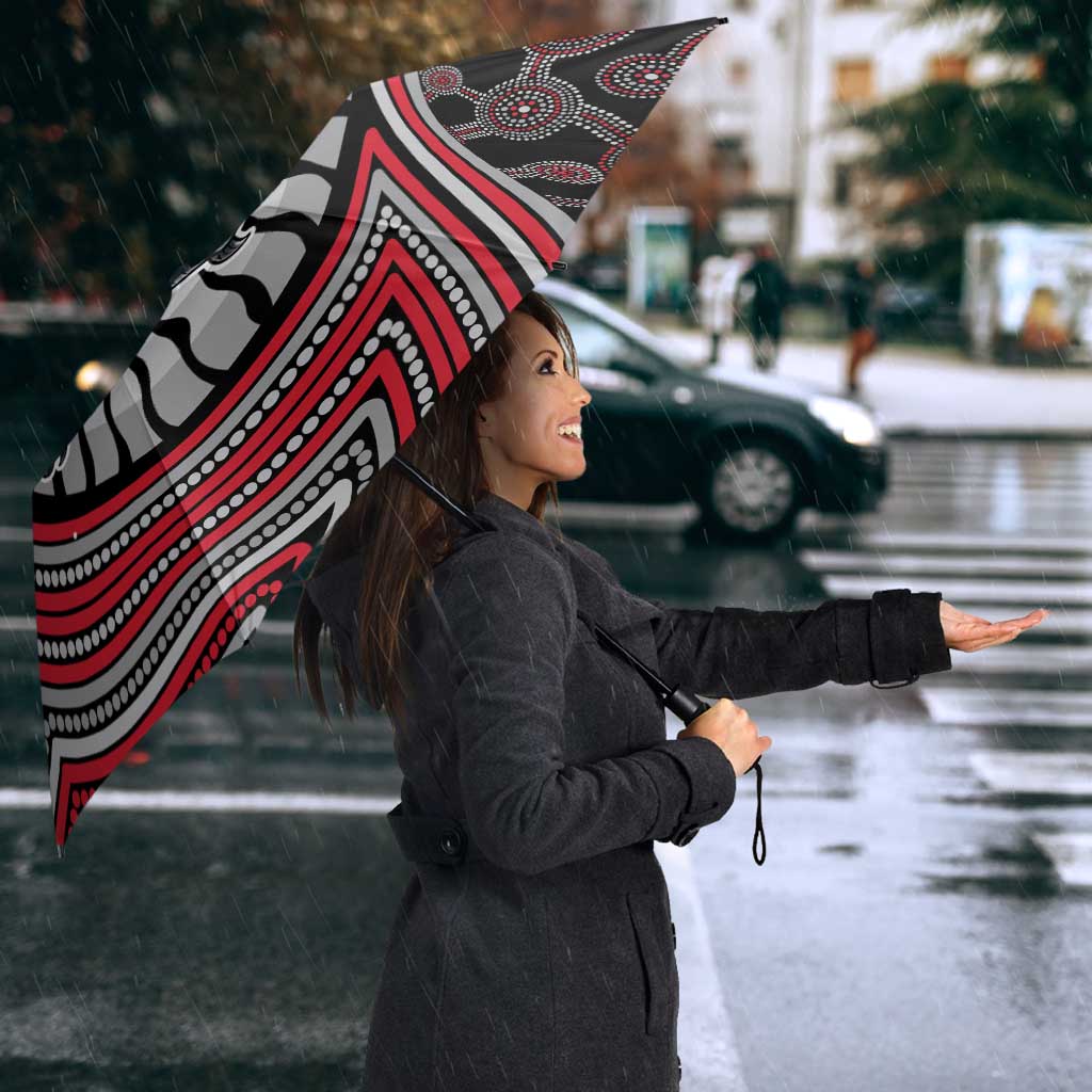 Essendon Football Club Umbrella Indigenous Monochrome Dot Art Mascot Style