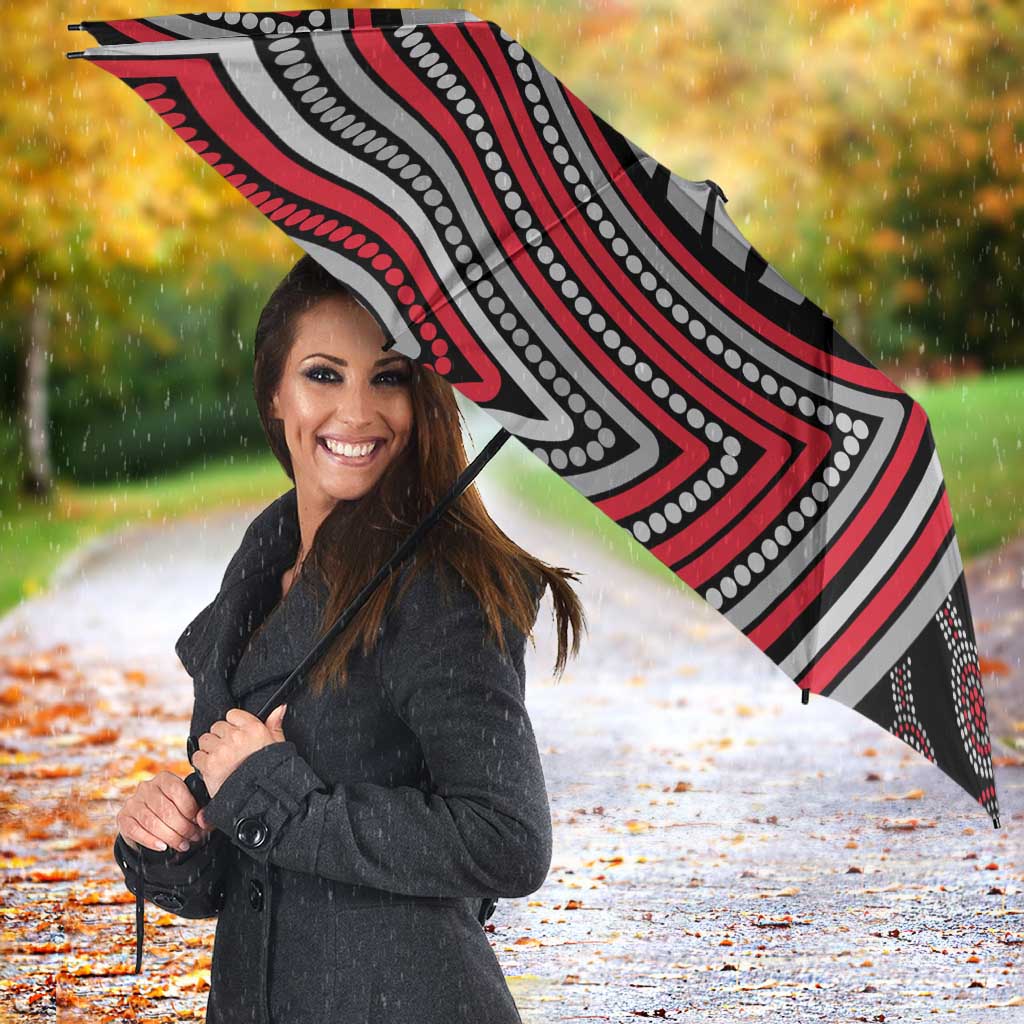 Essendon Football Club Umbrella Indigenous Monochrome Dot Art Mascot Style