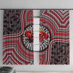 Essendon Football Club Window Curtain Indigenous Monochrome Dot Art Mascot Style