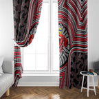 Essendon Football Club Window Curtain Indigenous Monochrome Dot Art Mascot Style
