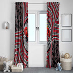 Essendon Football Club Window Curtain Indigenous Monochrome Dot Art Mascot Style