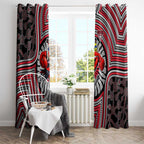Essendon Football Club Window Curtain Indigenous Monochrome Dot Art Mascot Style
