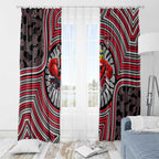 Essendon Football Club Window Curtain Indigenous Monochrome Dot Art Mascot Style