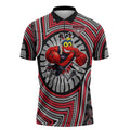 Essendon Football Club Zipper Polo Shirt Indigenous Monochrome Dot Art Mascot Style
