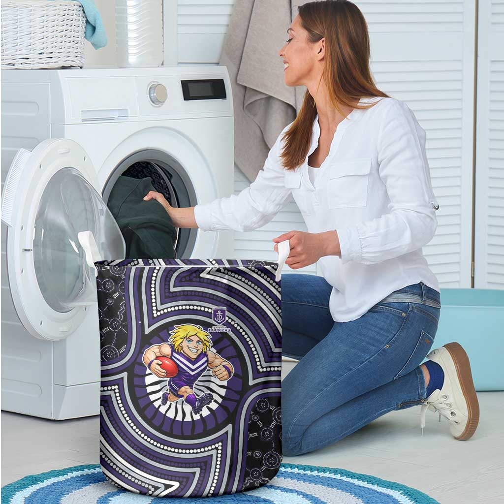 Fremantle Dockers Laundry Basket Indigenous Monochrome Dot Art Mascot Style