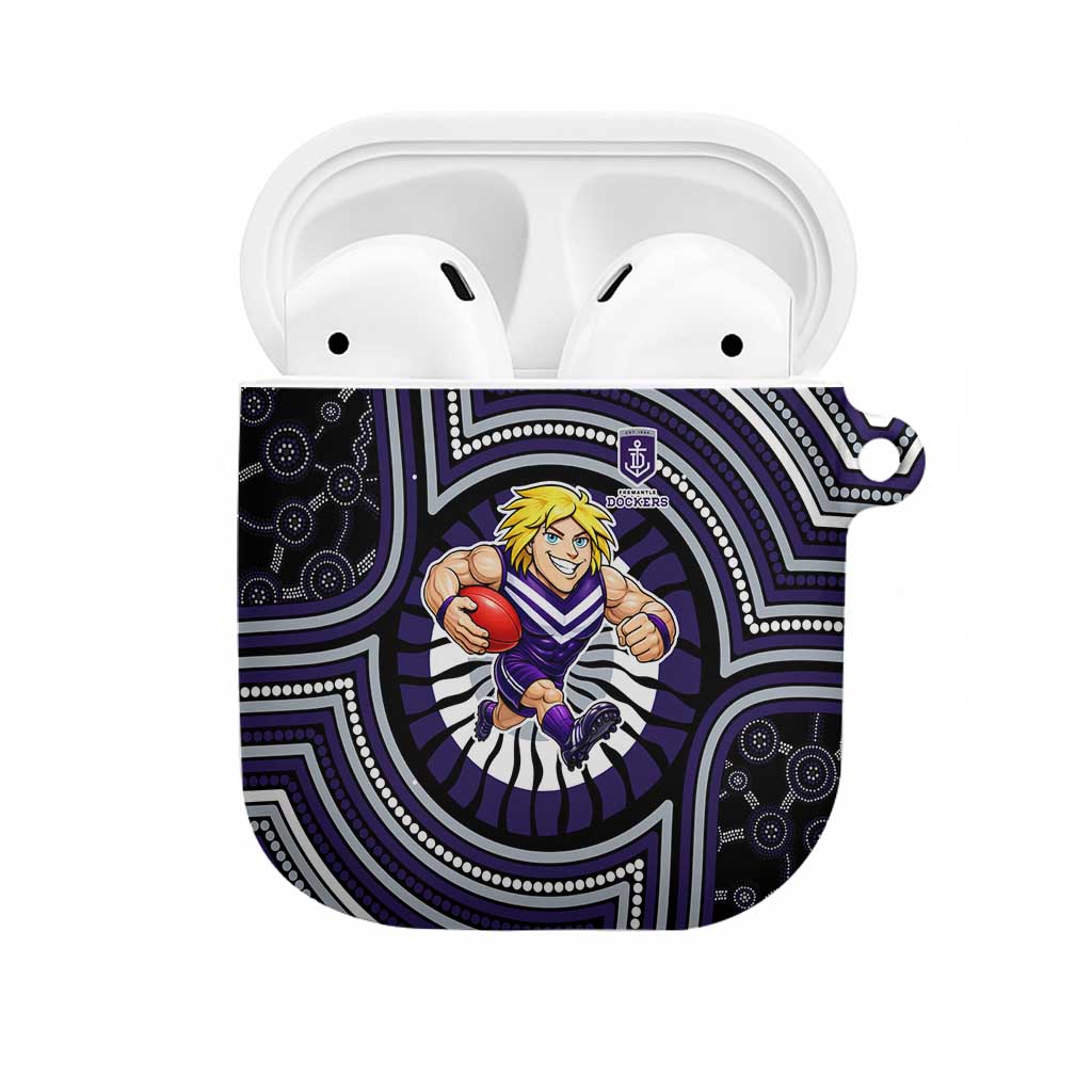 Fremantle Dockers AirPods Case Indigenous Monochrome Dot Art Mascot Style