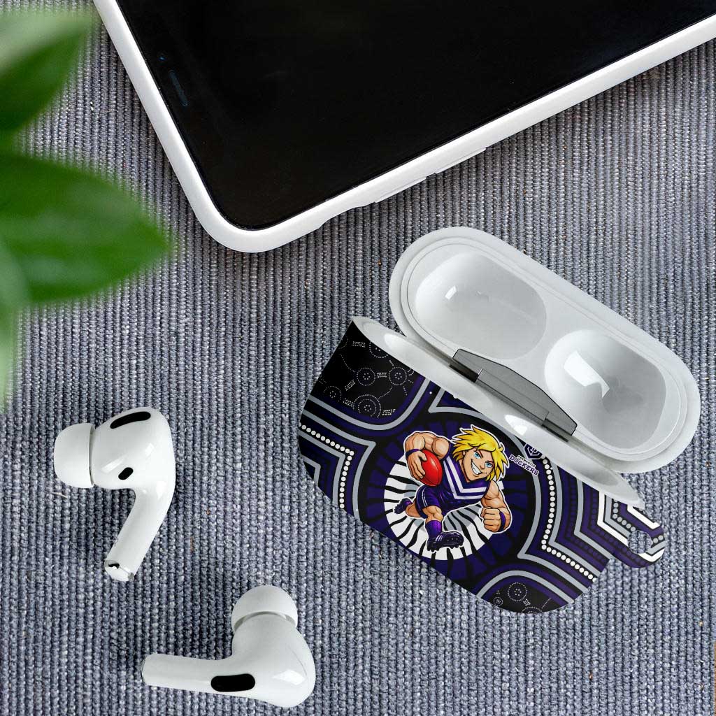 Fremantle Dockers AirPods Case Indigenous Monochrome Dot Art Mascot Style