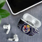 Fremantle Dockers AirPods Case Indigenous Monochrome Dot Art Mascot Style