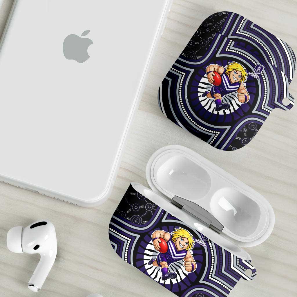 Fremantle Dockers AirPods Case Indigenous Monochrome Dot Art Mascot Style